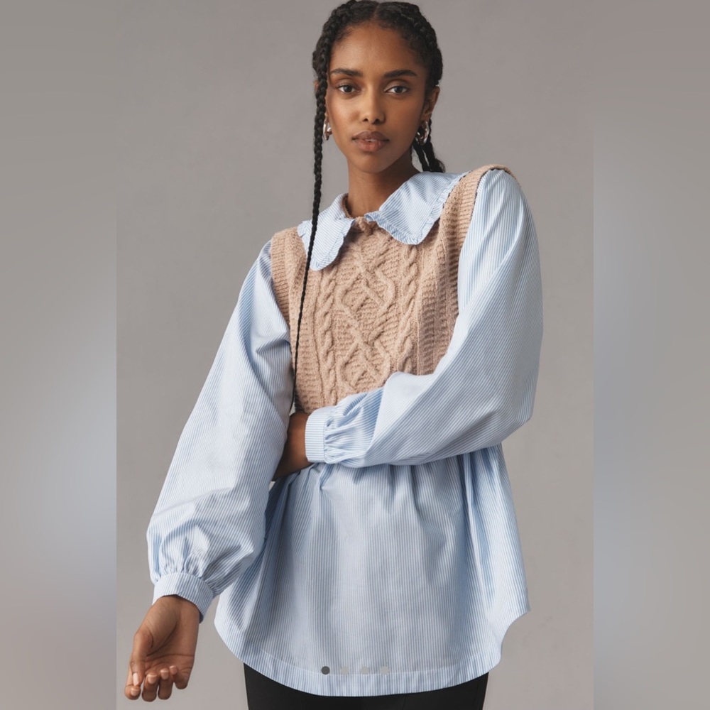 Anthropologie Sweater Vest Blouse